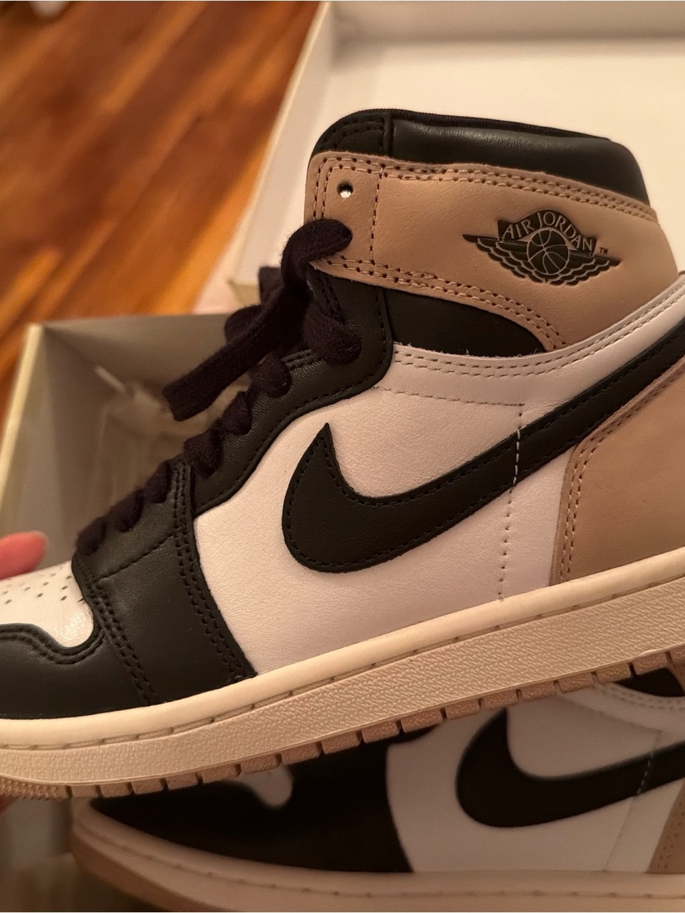 Nike Air Jordan 1 Retro High OG Sneakers in Black White and Tan